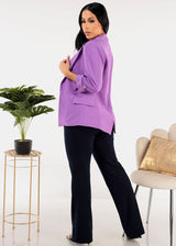 Butt Lifting High Waist Dressy Bootcut Pants Navy