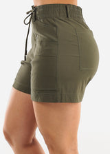 High Waist Quick Dry Hyper Stretch Shorts Olive