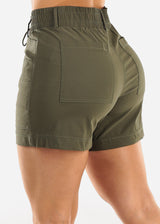 High Waist Quick Dry Hyper Stretch Shorts Olive