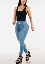 Sleeveless Scoop Neck Thong Bodysuit Black