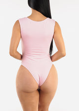 Sleeveless Wide Neck Bodysuit Light Pink