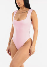 Sleeveless Wide Neck Bodysuit Light Pink