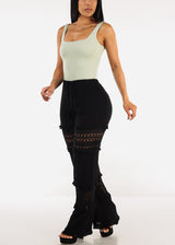 Wide Square Neck Ribbed Thong Bodysuit Light Sage