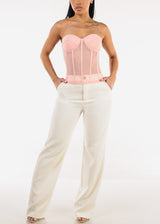 Sweetheart Neckline Corset Top Light Pink