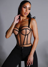 Sleeveless Tie Up Corset Bustier Cami Top Nude