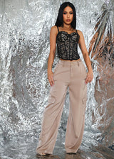 Sweetheart Neckline Floral Lace Corset Top Black
