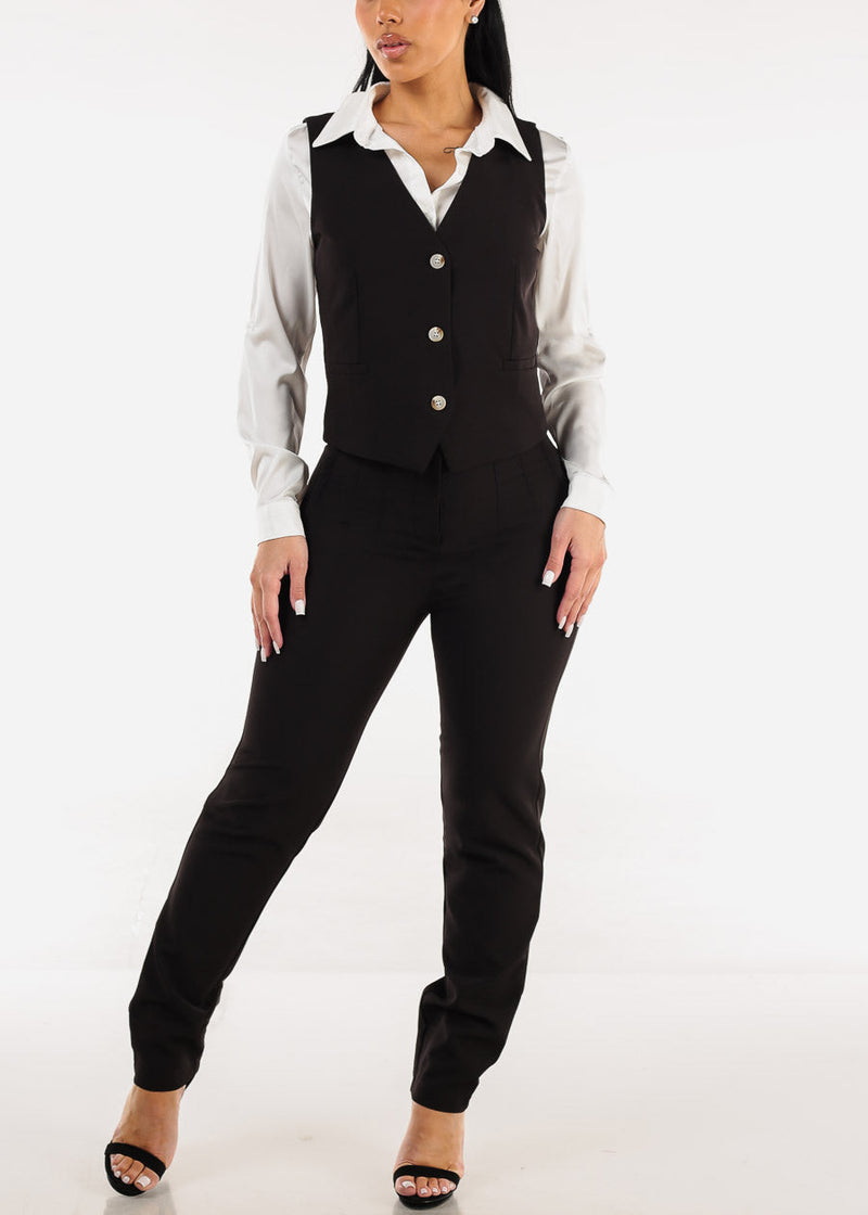 Long Sleeve Button Down Satin Blouse Ivory