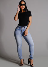 Off Shoulder Stretchy Top Black