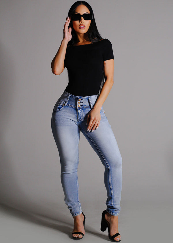 Off Shoulder Stretchy Top Black
