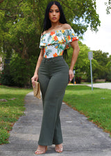 White Off Shoulder Floral Bodysuit