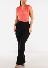 Butt Lift Stretchy High Waist Dressy Bootcut Pants Black