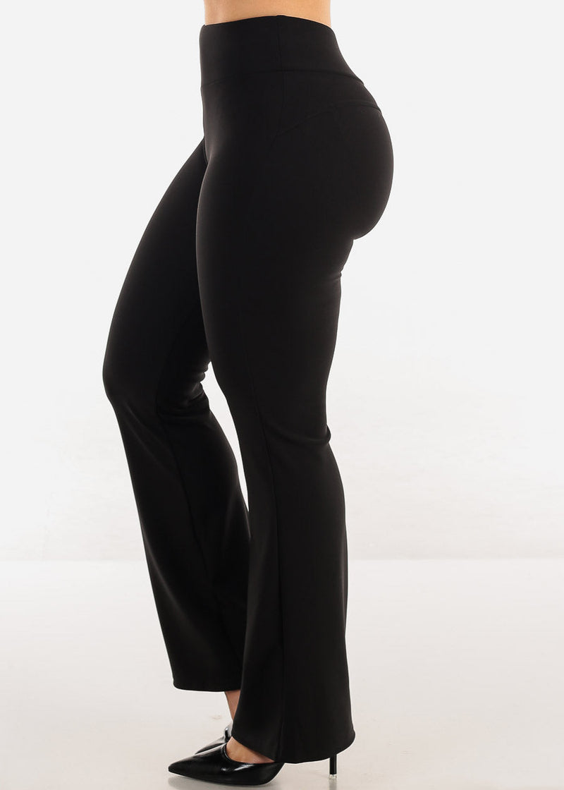Black Butt Lift Stretchy High Waist Dressy Bootcut Pants