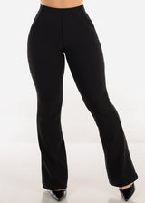 Butt Lift Stretchy High Waist Dressy Bootcut Pants Black