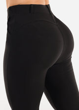 Butt Lift Stretchy High Waist Dressy Bootcut Pants Black