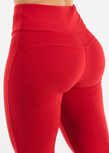 Butt Lift Stretchy High Waist Dressy Bootcut Pants Red