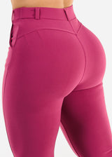 Butt Lift Stretchy High Waist Dressy Bootcut Pants Magenta