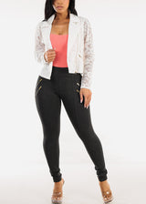 High Waist Dressy Skinny Pants Charcoal