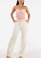 Butt Lift Formal Straight Dress Pants Ivory