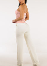 Butt Lift Formal Straight Dress Pants Ivory