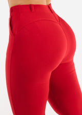 Butt Lift Stretchy High Waist Dressy Bootcut Pants Red