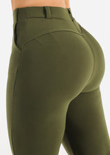 Butt Lift Stretchy High Waist Dressy Bootcut Pants Olive