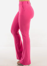Butt Lift Stretchy High Waist Dressy Bootcut Pants Pink
