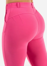 Butt Lift Stretchy High Waist Dressy Bootcut Pants Pink