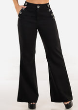 Butt Lift Super High Waist Black Wide Leg Dress Pants