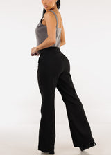 Butt Lift Super High Waist Black Wide Leg Dress Pants
