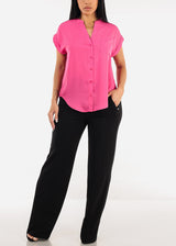Black High Waist Wide Leg Stretch Dress Pants