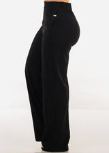 Black High Waist Wide Leg Stretch Dress Pants