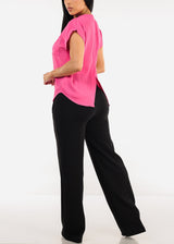 Black High Waist Wide Leg Stretch Dress Pants
