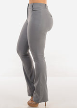 High Waist Stretch Bootcut Dress Pants Grey