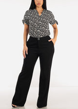 High Waisted Black Wide Leg Dress Pants