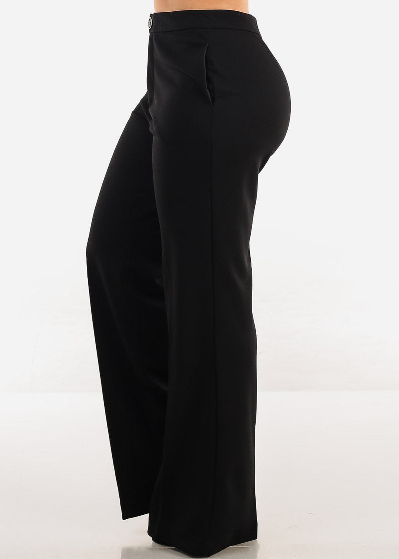 High Waisted Black Wide Leg Dress Pants