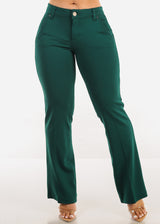 Butt Lifting High Waist Bootcut Dress Pants Hunter Green