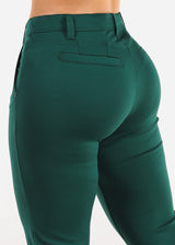 Butt Lifting High Waist Bootcut Dress Pants Hunter Green