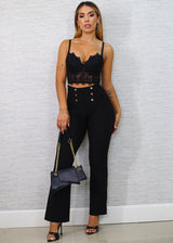 Butt Lift Stretchy Bootcut Dress Pants Black