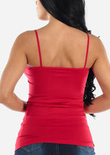 One Size Spaghetti Strap Seamless Top (Red)