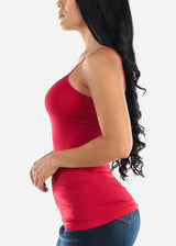 One Size Spaghetti Strap Seamless Top (Red)