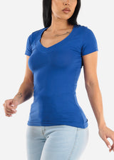 V-Neck Basic T-Shirt (Royal Blue)
