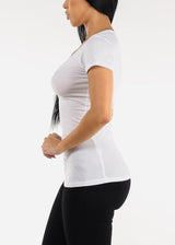 V-Neck Basic T-Shirt (White)